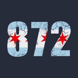 872 Chicago Flag Vintage Distressed Fade T-Shirt