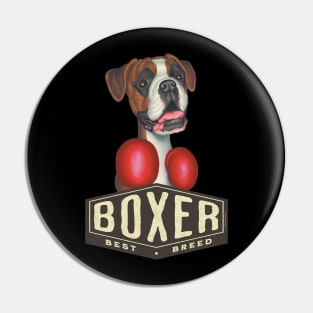 Boxing Boxer Dog Hexagon Sign Pin