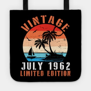 Vintage July 1962 Limited Edition Happy Birthday Papa Dad Mom Brother Sister Cousin Son 58 Years Old Tote