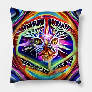 Self-Transforming Alien - Trippy Psychedelic Art Pillow