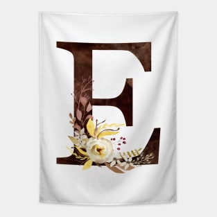 Floral Monogram E Lovely Autumn Foliage Tapestry