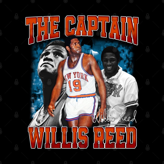 Willis Reed The Captain Basketball Legend Signature Vintage Retro 80s 90s Bootleg Rap Style by CarDE