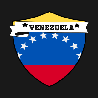 VENEZUELA COUNTRY SHIELD, MINIMALIST VENEZUELA FLAG, I LOVE VENEZUELA , BORN IN VENEZUELA , VENEZUELA BADGE SHIELD T-Shirt