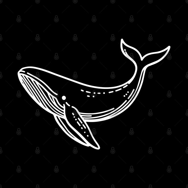 Whale Line Art (White Line Version) by inotyler