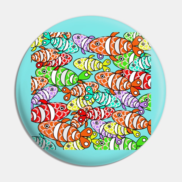 Fishing frenzy Pin by designInk