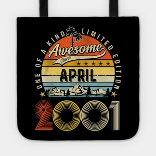 Awesome Since April 2001 Vintage 22nd Birthday Tote