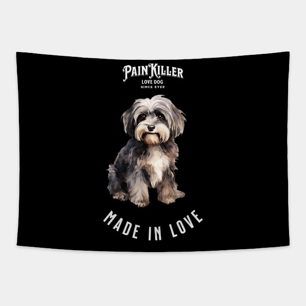 Havanese Painkiller made in love Tapestry by DavidBriotArt