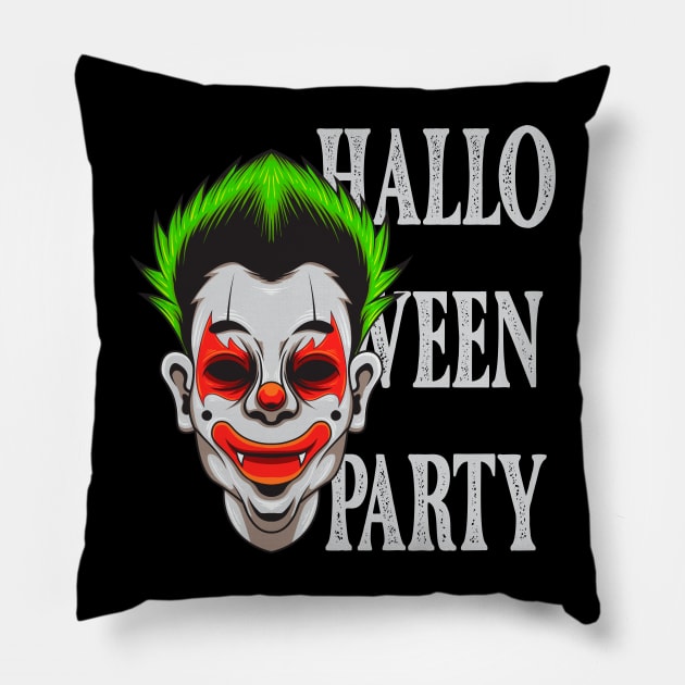 Halloween Clown 1.4 Halloween Party Pillow by Harrisaputra