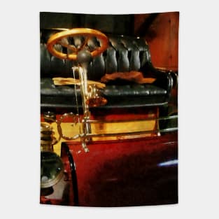 Cars - Wooden Steering Wheel On Car Tapestry