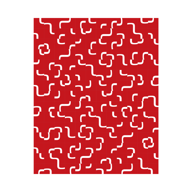 Curves on Red Background Tiles by Dez53