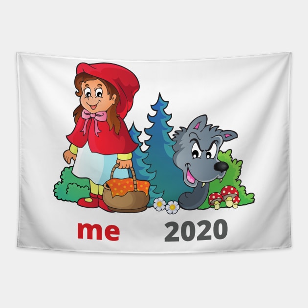 Red riding hood meme 2020 Tapestry by Ken Adams Store
