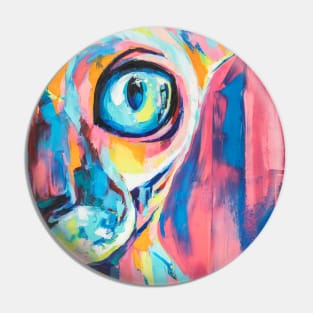Conceptual abstract painting of the muzzle of a Sphynx cat. Pin