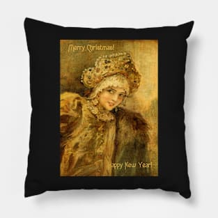 Christmas retro girl Pillow