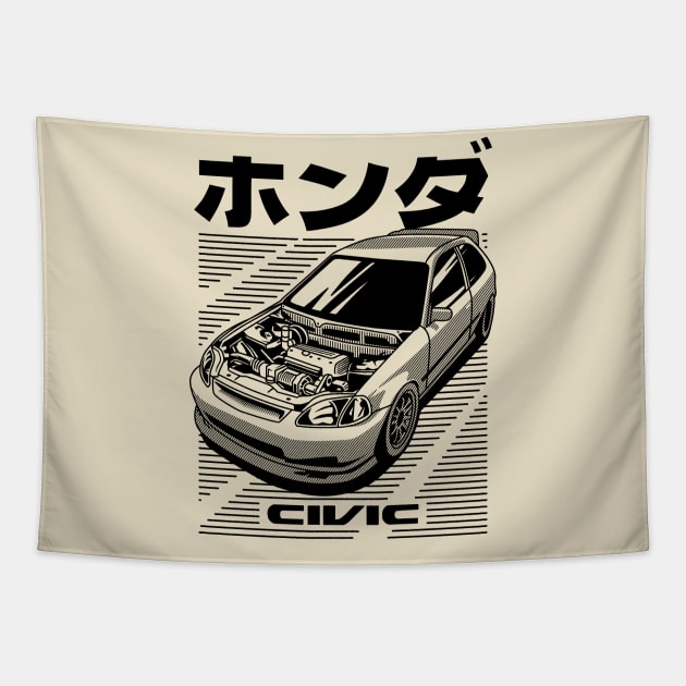 JDM honda civic eg Tapestry by celengan