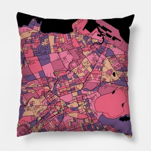 Edinburgh Map Pattern in Purple & Pink Pillow