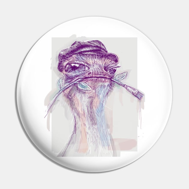 Ostrich Painter Pin by AhmadMujib