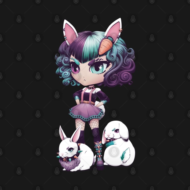 Cute Kawaii Chibi Bunny Girl by redappletees