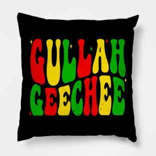 Retro Gullah Geechee Cultural Pride Colors Pillow