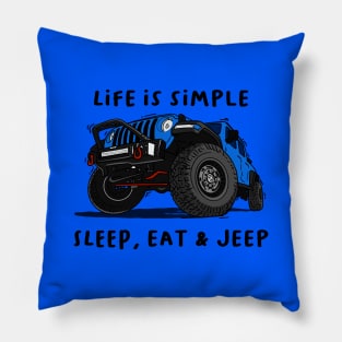 American Jeep Blue Pillow