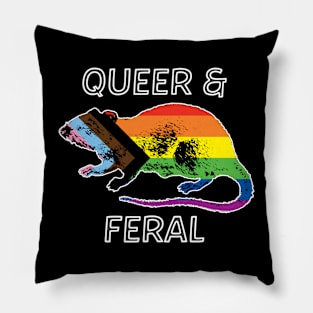 queer & feral Pillow