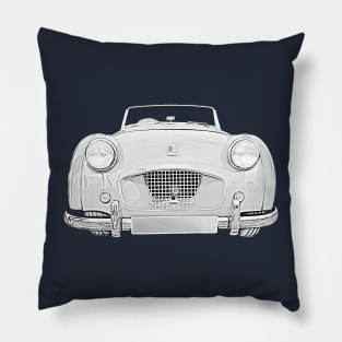 Triumph TR2 1950s British classic car monochrome Pillow