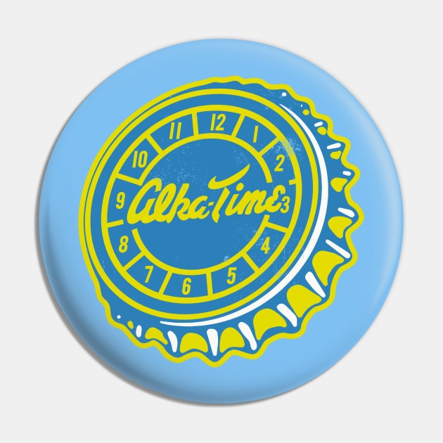 Vintage Alka Time Soda Bottlecap Pin by StudioPM71