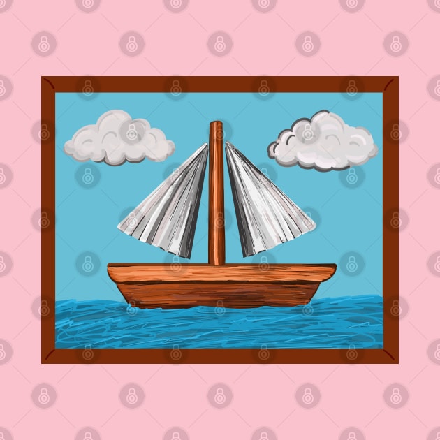 Simpsons Sailboat Painting (Scene from Moby Dick) by Sparkleweather