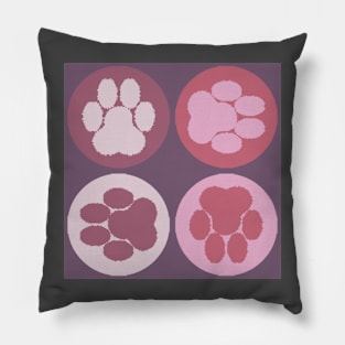 Lovely paw print in pink Pillow