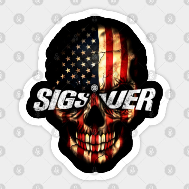 Skull Us Flag Custom Sig Sauer Sig Sauer Sticker Teepublic