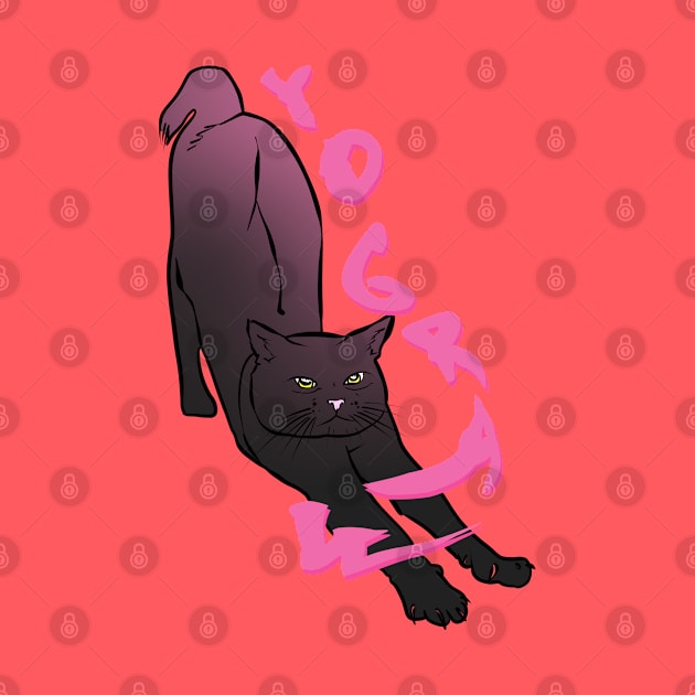 YOG-RAWW (black cat doing yoga) by acatalepsys 