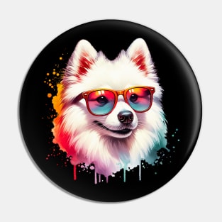 Watercolor American Eskimo Dog Pin