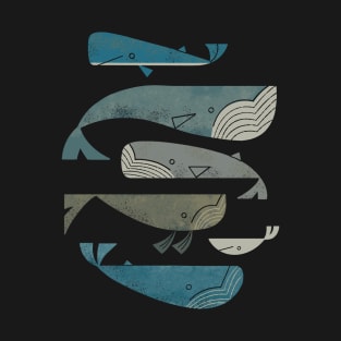 Retro Whale Pod T-Shirt