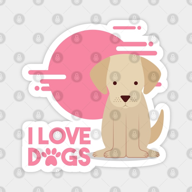 I Love Dogs. Retriever Magnet by NickDsigns