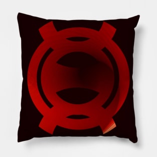 Red abstract geometric symbol Pillow