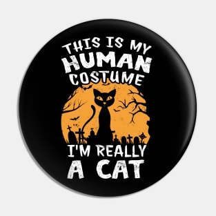 Halloween Black Cat Costume Cat Face Gift Pin