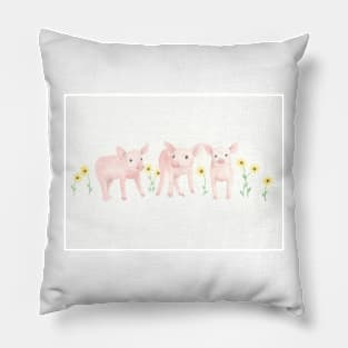 Pigs and Daisies Pillow