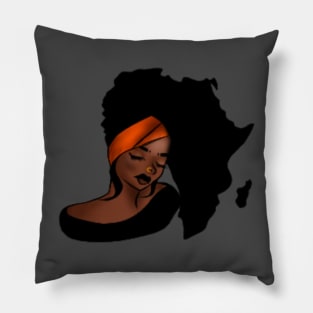 African Woman, Afro Woman, Africa Map Pillow