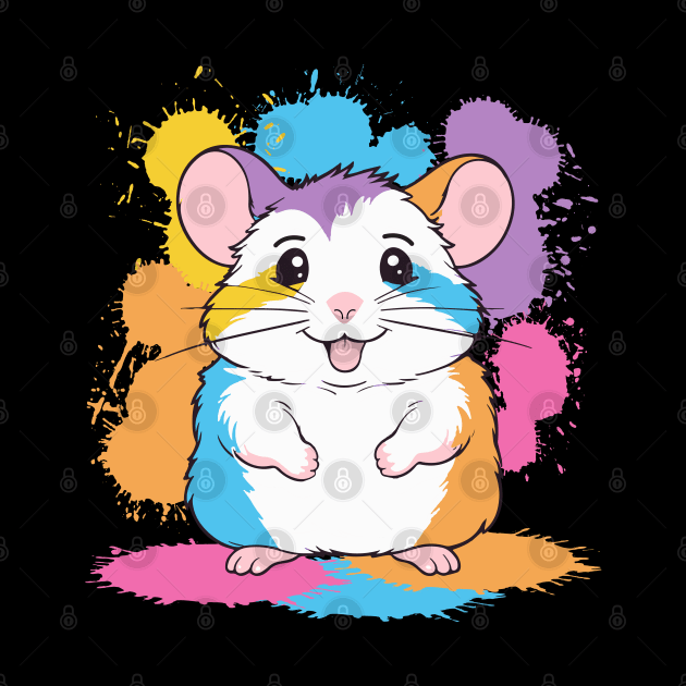 adorable Hamster Lover birthday cool splotch paint by greatnessprint