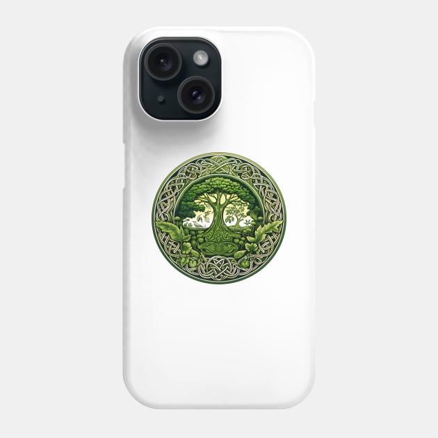 Ireland - Emblem with world tree and nature - Celtic Phone Case by Modern Medieval Design