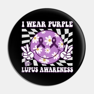 I Wear Purple for Lupus Awareness Pin