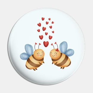 Bees In Love Pin