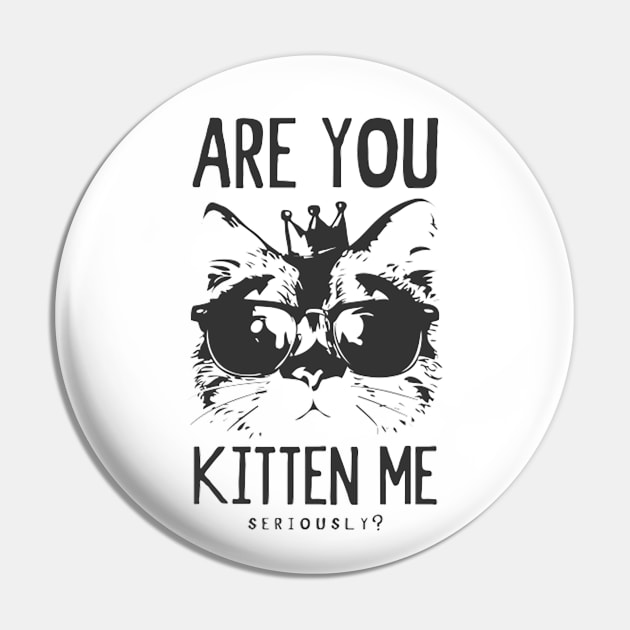 Are You Kitten me? Typography Pin by KMK Art