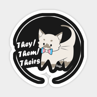 They/Them/Theirs Pronouns Kitty (v1) Magnet