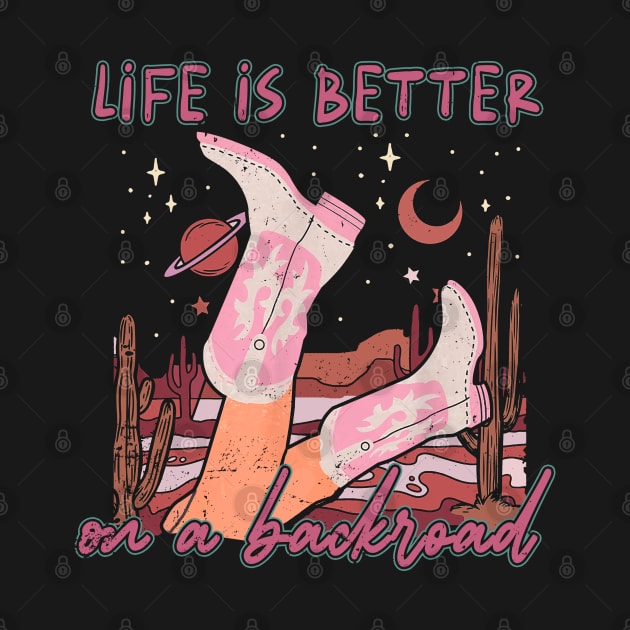 Life Is Better On A Backroad Desert Cactus Mountain Boots by Chocolate Candies