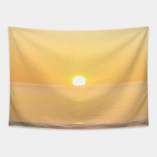 Peachy Sunrise Sunset Seascape Tapestry