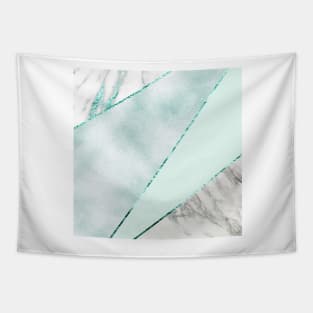 Cool ocean turquoise with grey marble Tapestry