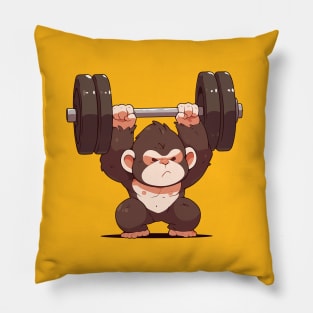 monkey at gym Pillow