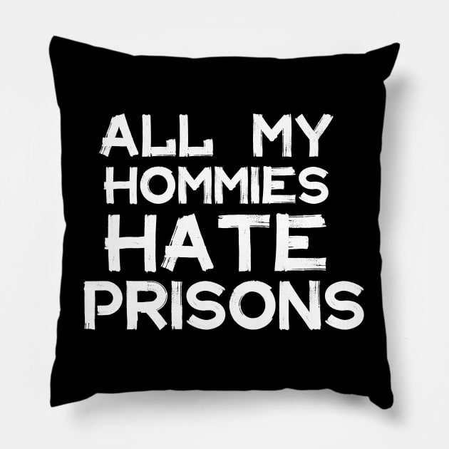 All My Homies Hate Prisons Pillow by Articl29