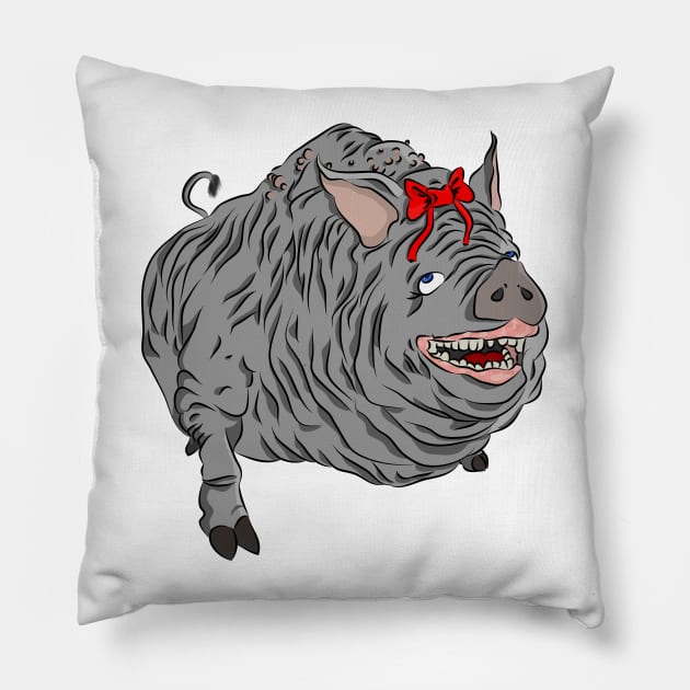 Bloodborne - maneater boar with ribbon Pillow by DigitalCleo