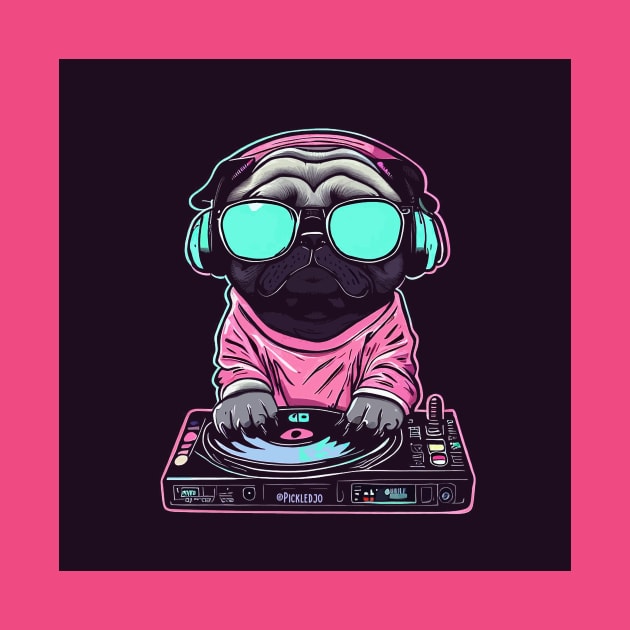 Pug DJ Dark by Pickledjo